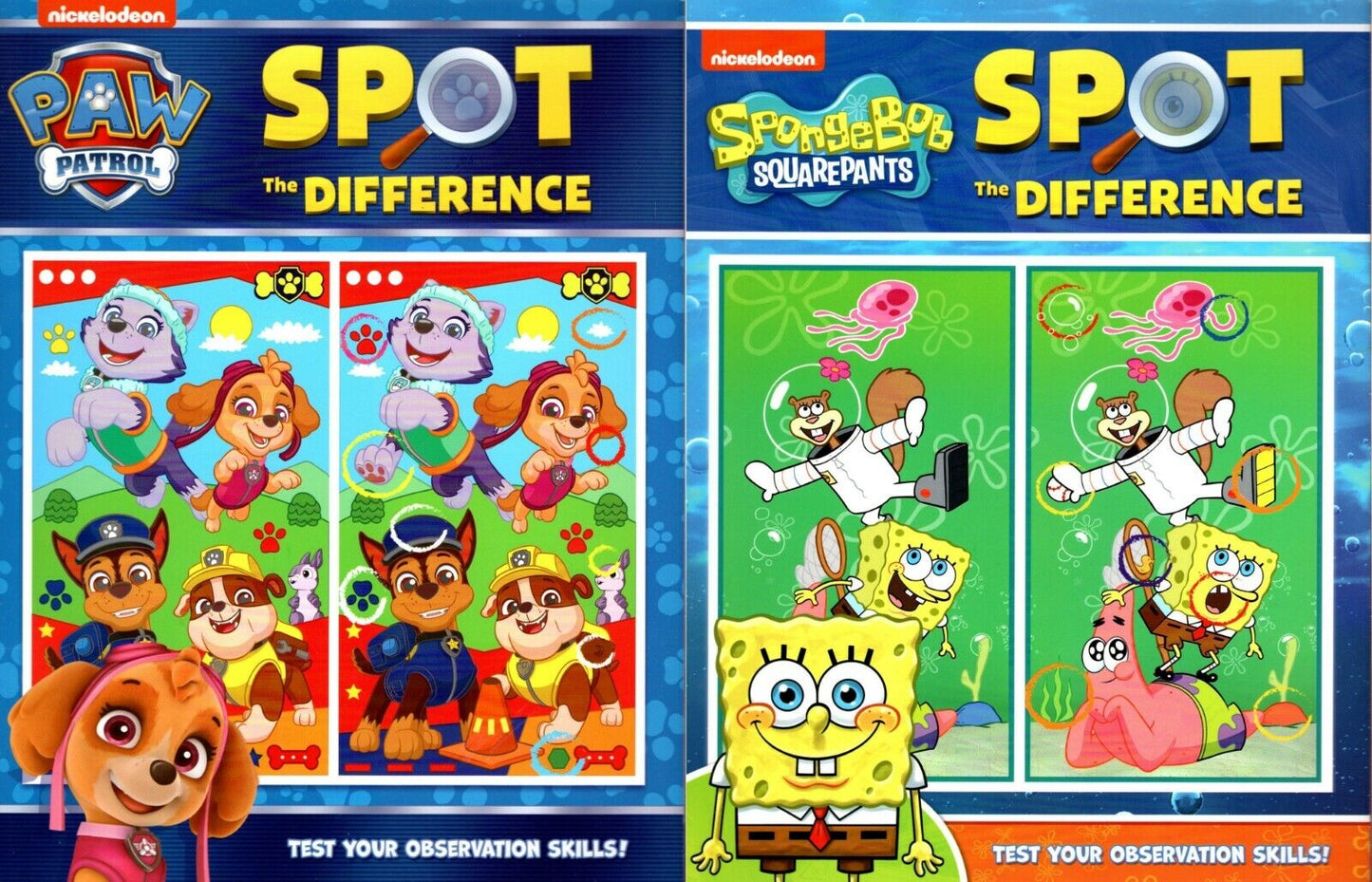 SpongeBob Squarepants and Paw Patrol - Spot the Difference - Test Your Observati