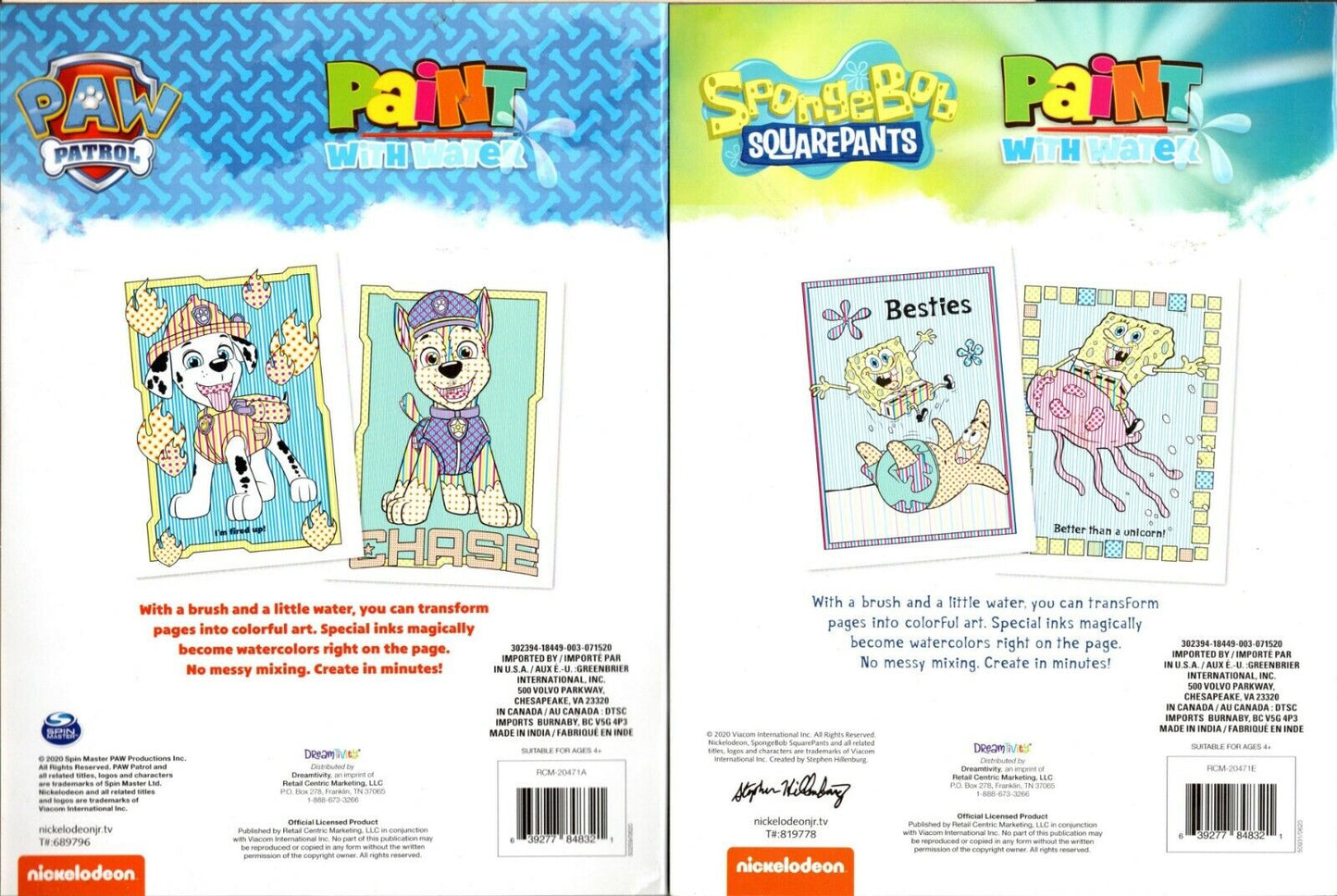 A Paint with Water - Painting Pups and Color Splash - Just Add Water - Set of 2