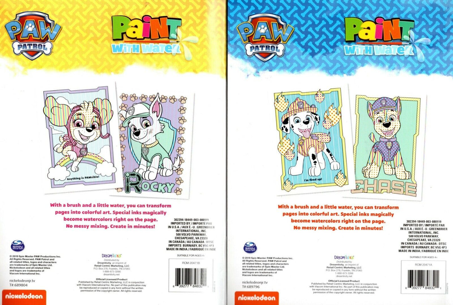 Paw Patrol - A Paint with Water - Painting Pups and PaWsome Painting Set