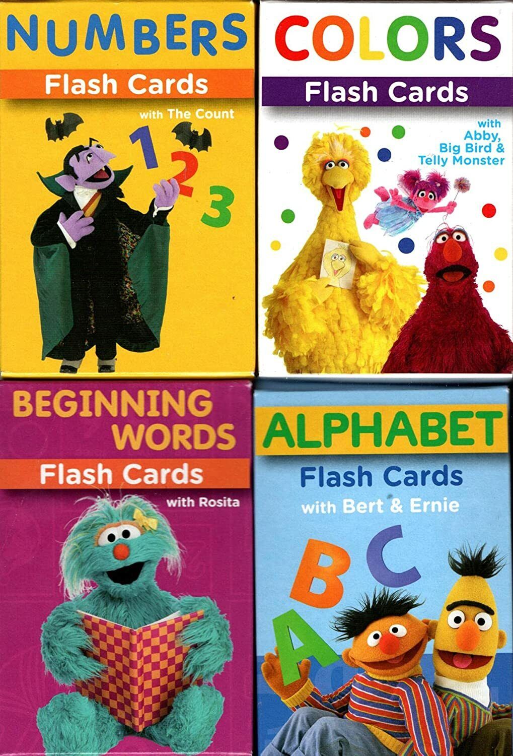 Sesame Street Educational Flash Cards for Early Learning - (Set of 4 Pack) v4
