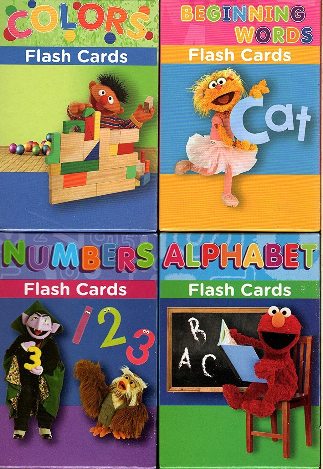 Sesame Street Educational Flash Cards for Early Learning - (Set of 4 Pack) v4