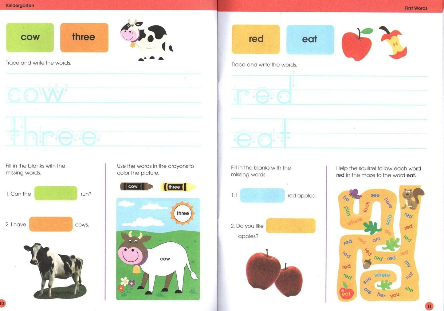 Workbooks Numbers & Counting, Colors & Shapes, Letters & Writing, First Words