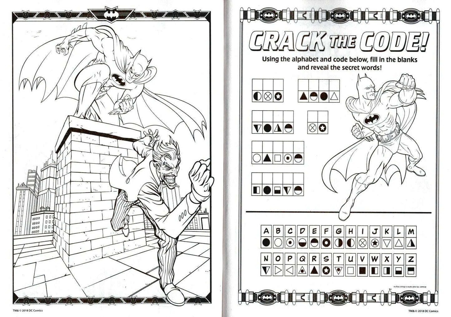 Jumbo Coloring & Activity Book Includes Bookmarks on back cover. - Batman