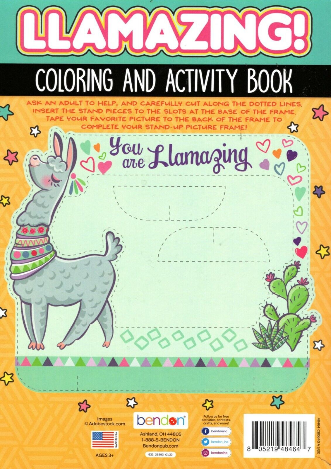 Coloring & Activity Book - Llamazing + Award Stickers and Charts