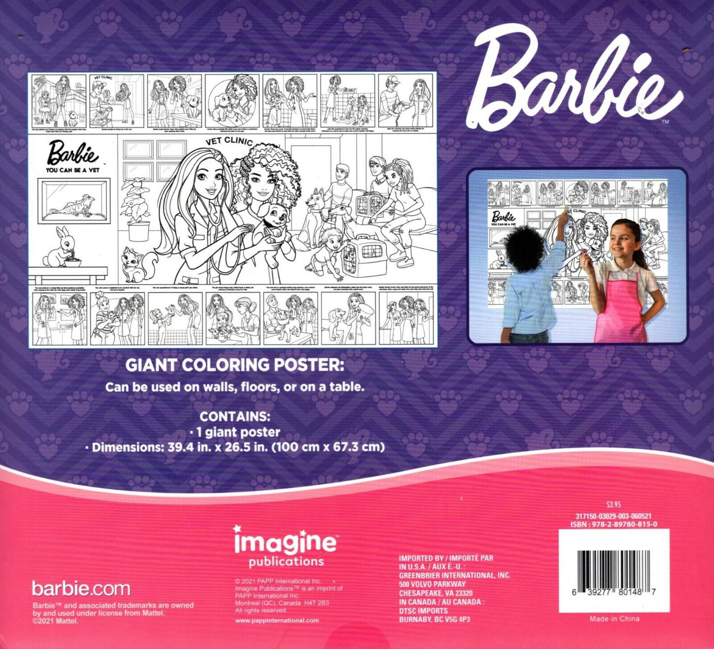 Barbie - Giant Coloring Poster - over 3 Feet Wide