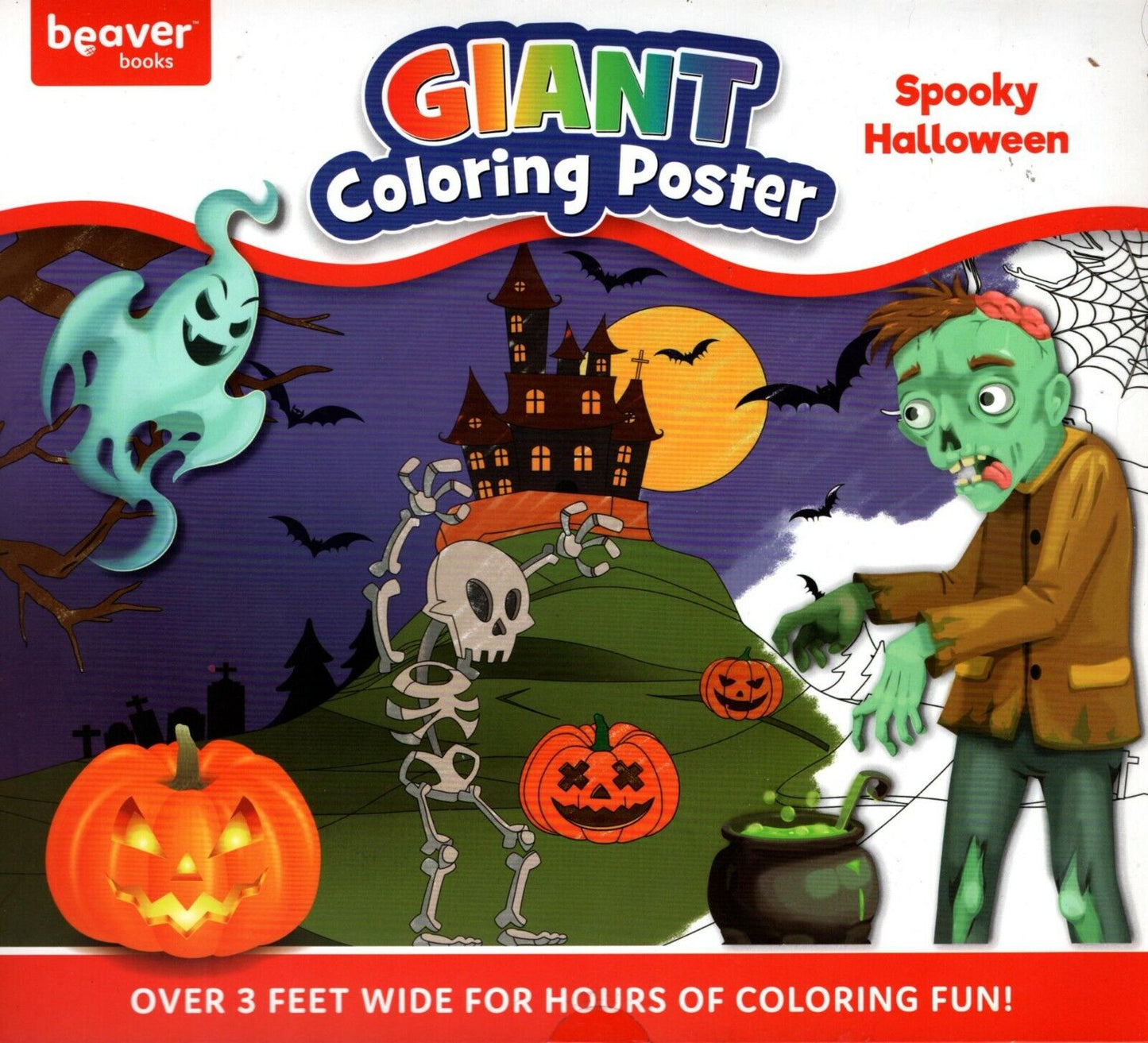 Spooky Halloween - Giant Coloring Poster - over 3 Feet Wide