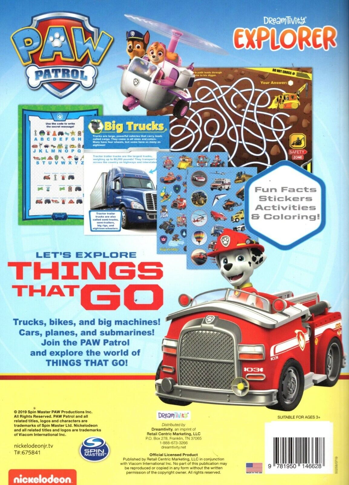 Paw Patrol - Let`s Explore Things That Go with More Than 50 Stickers Book