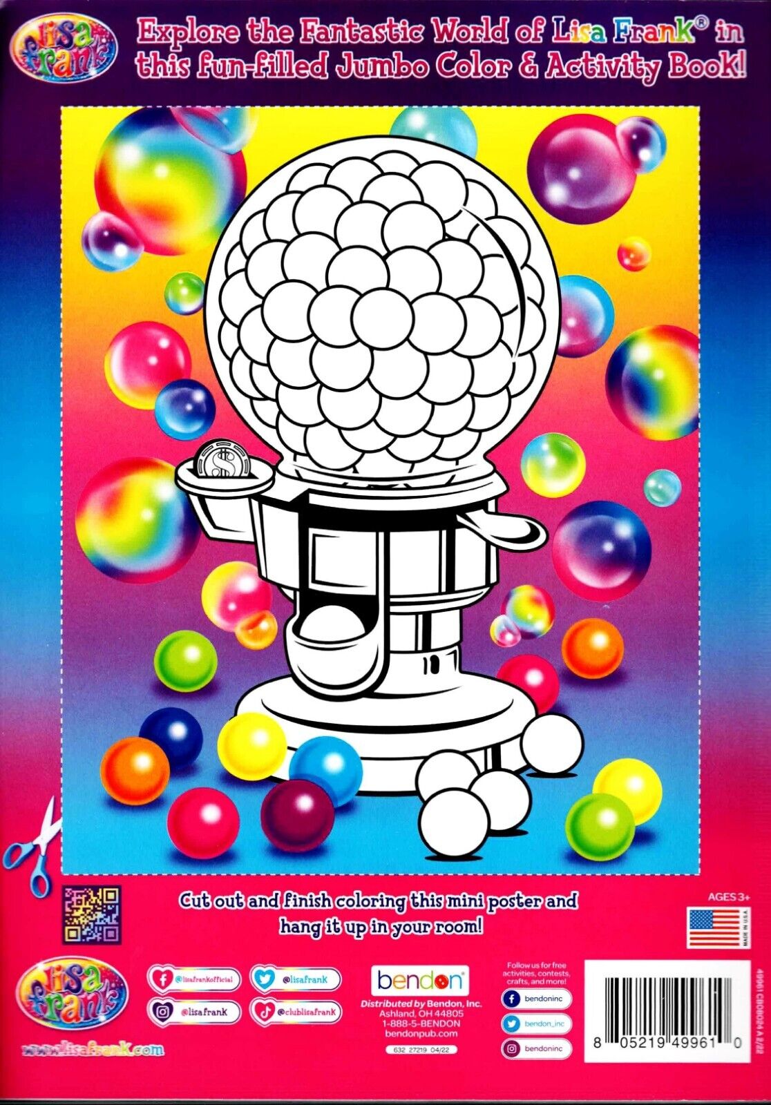 Lisa Frank - Jumbo Coloring & Activity Book + Award Stickers and Charts