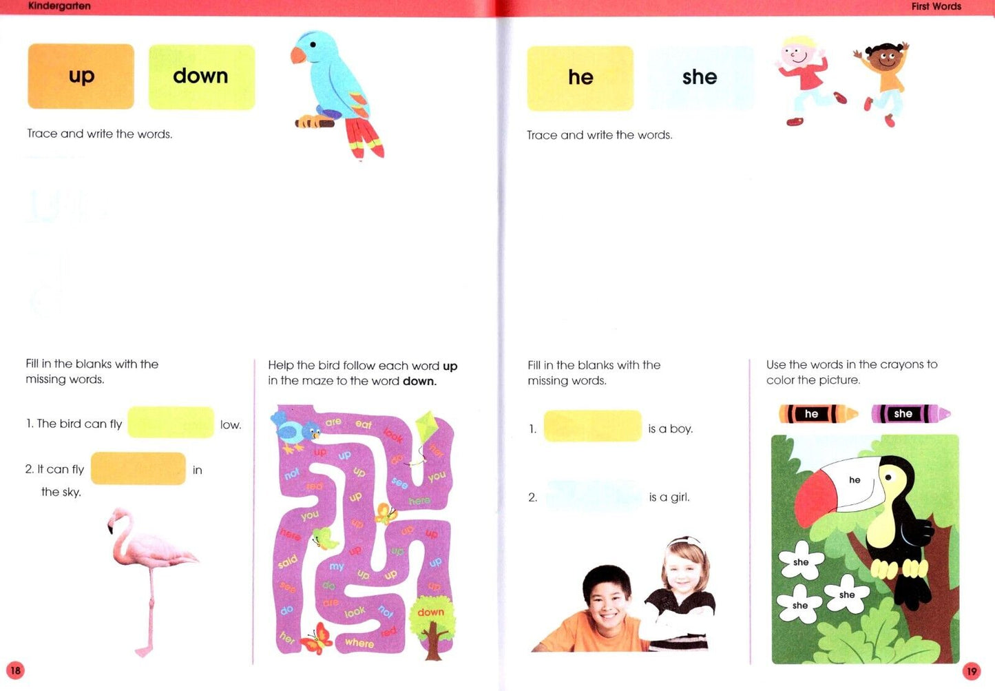 Workbooks - Kindergarten Workbooks Numbers, Colors, Letters, First Word