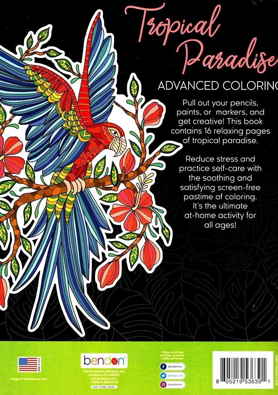Tropical Paradise - Adult Coloring Book