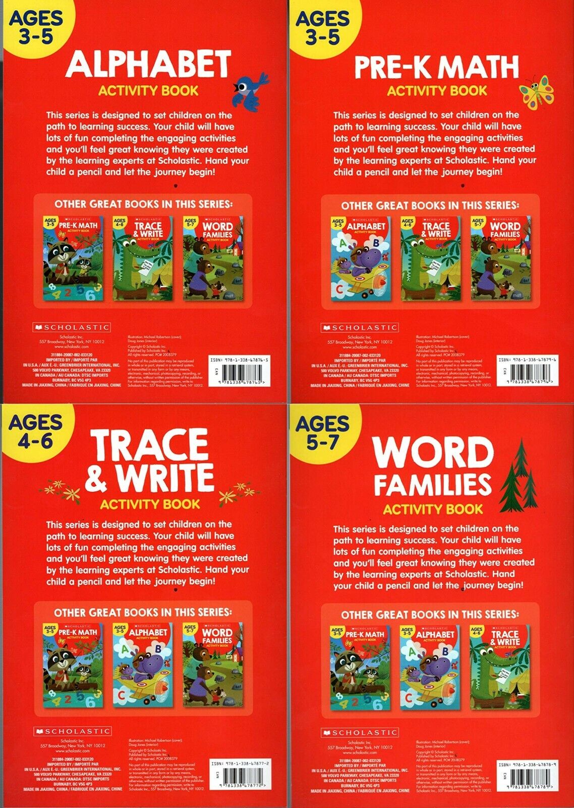 Scholastic - Educational Workbooks - Set of 4 Book