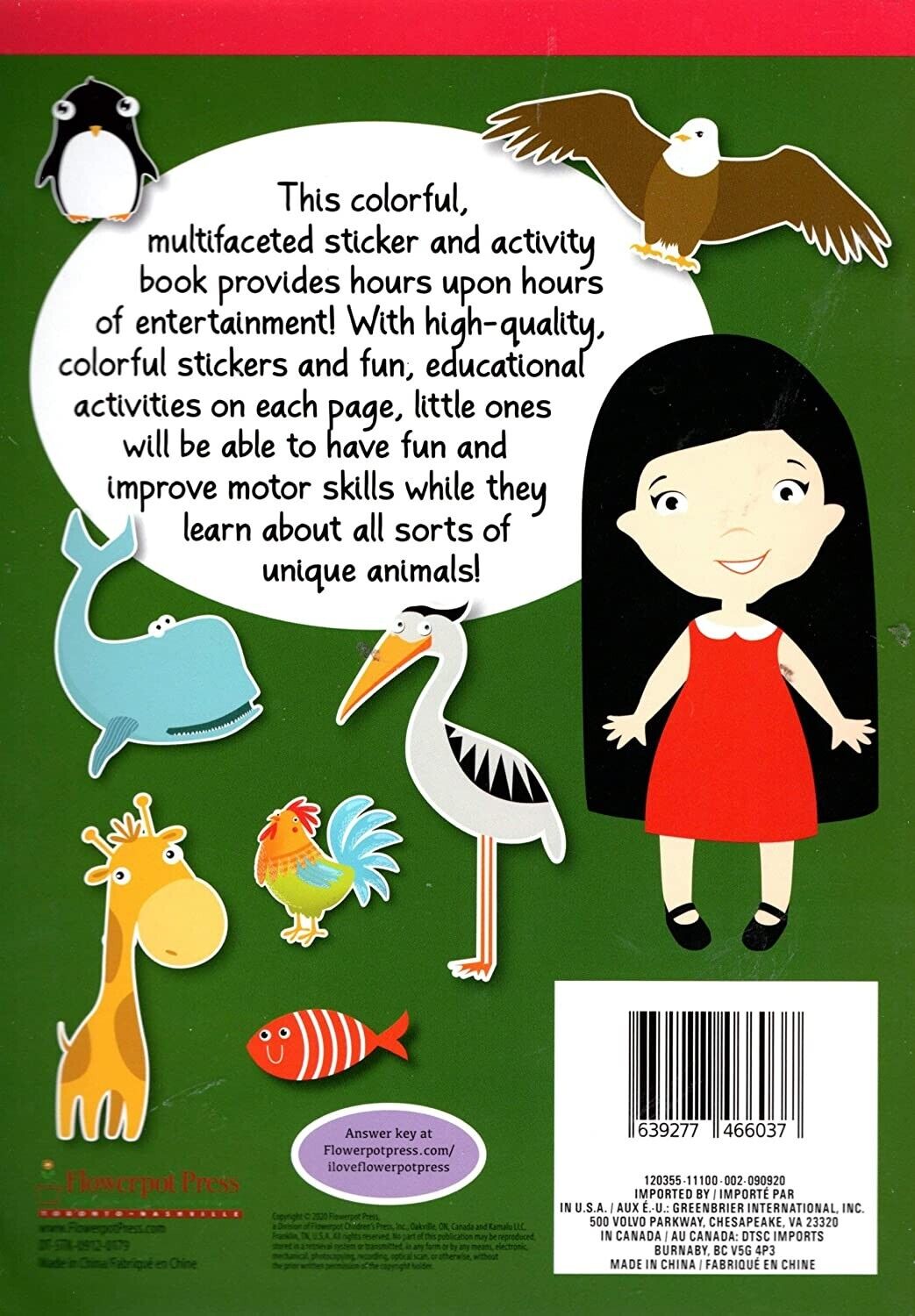 Flowerpot Press Stick-to Learning - Animals - Sticker Book