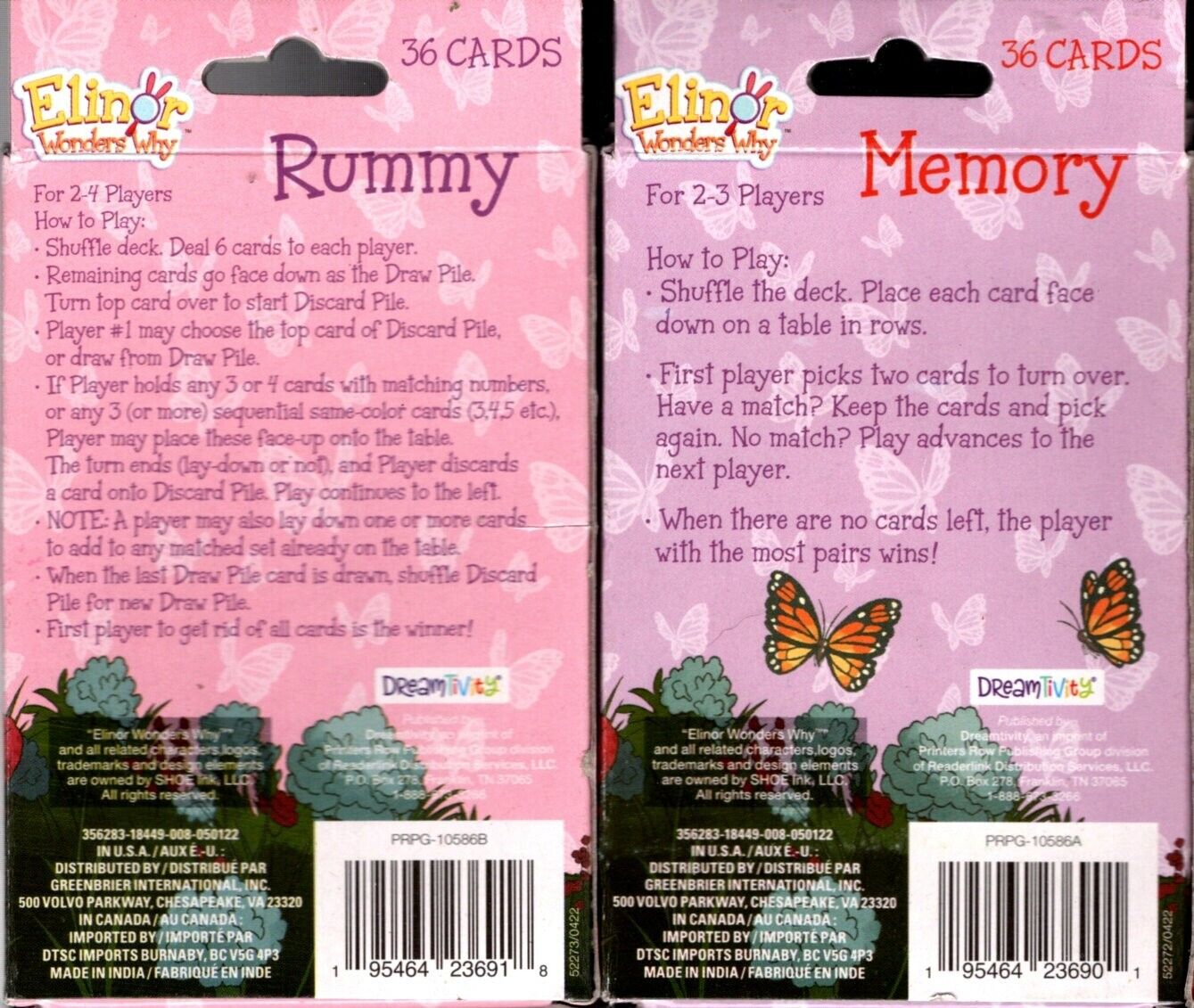 Elinor Wonder Why - Rummy & Memory - 36 Education Flash Cards (Set of 2)