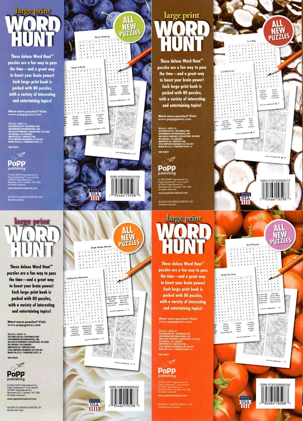Large Print Word Hunt - All New Puzzles - Vol.129-132