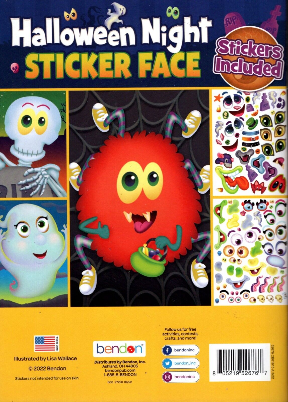 Spooky Sticker Face - Halloween Sticker Activity Book v7
