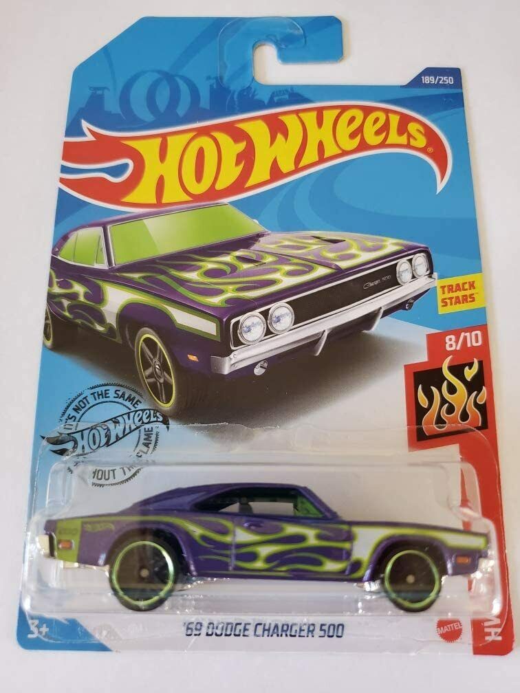 Hot Wheels 2020 Hw Flames '69 Dodge Charger 500, Purple 189/250