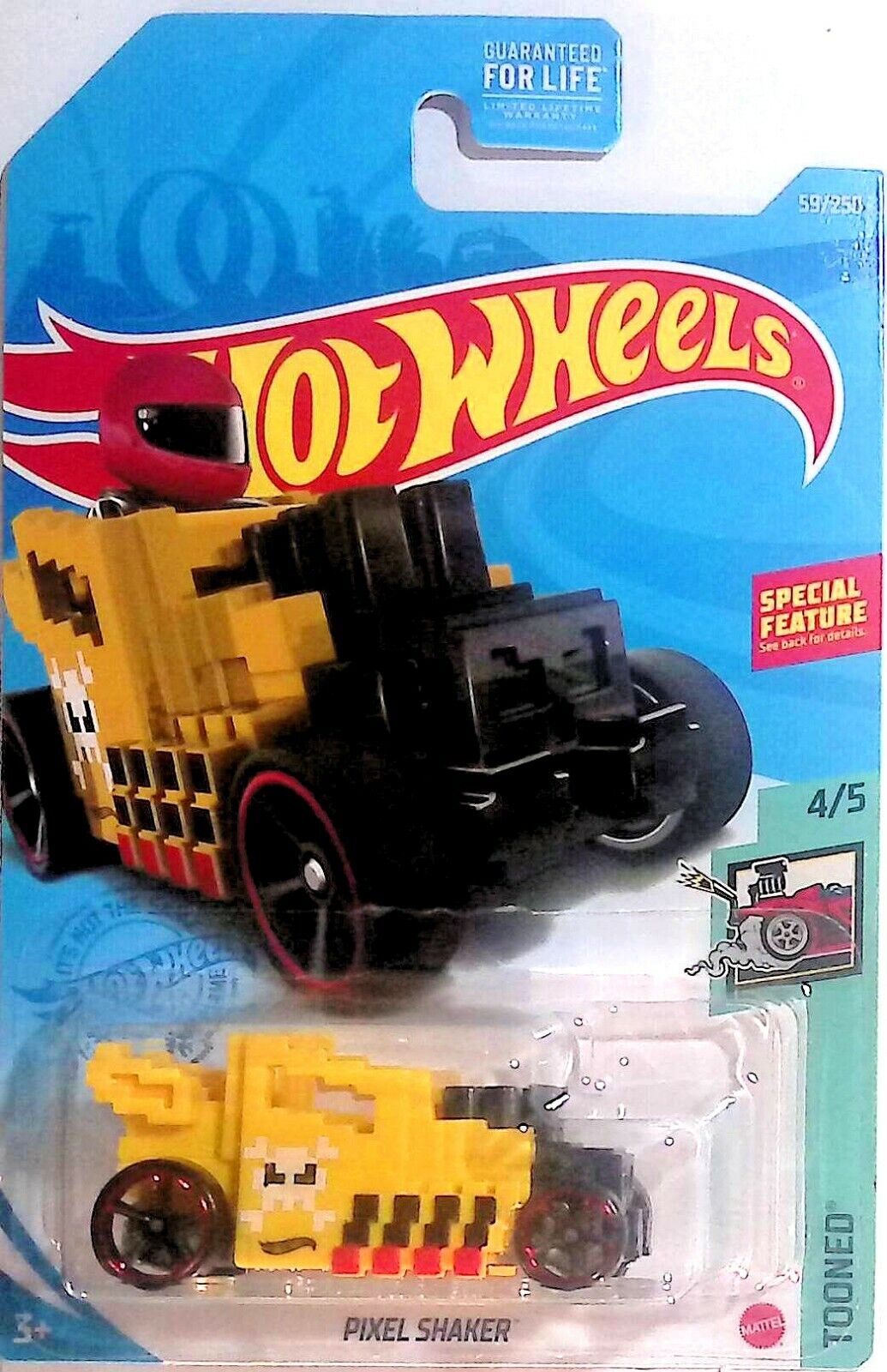 Hot Wheels 2021 Tooned 4/5 YELLOW Pixel Shaker 59/250