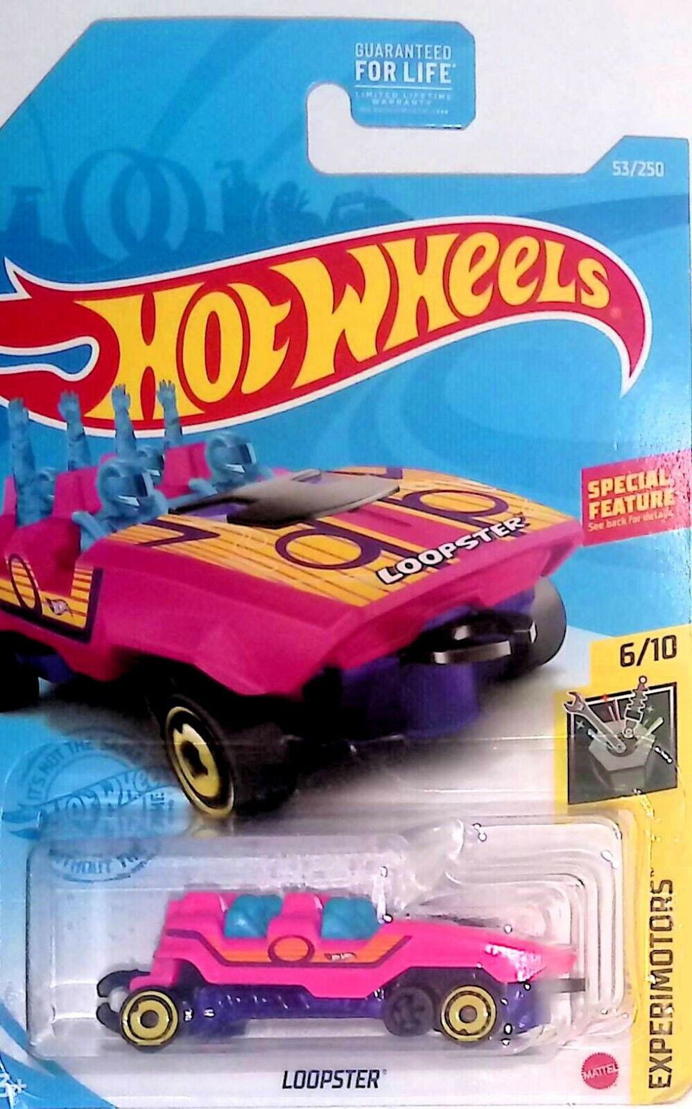 Hot Wheels PINK Experimotors 6/10 LOOPSTER 53/250
