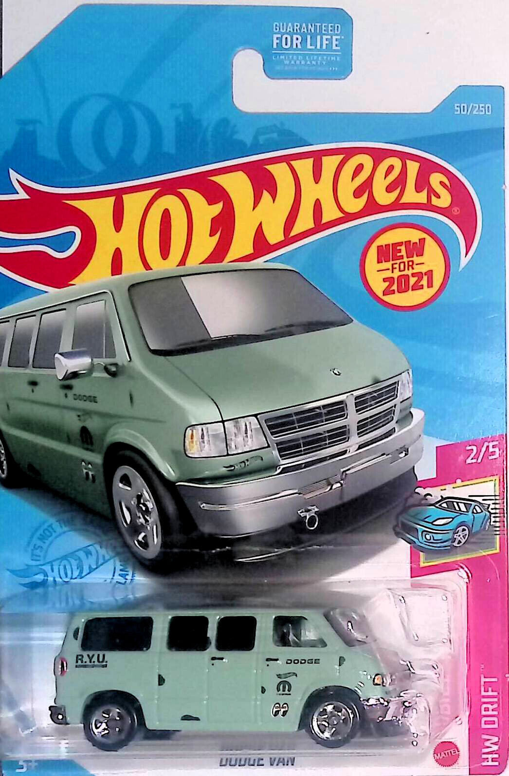 Hot Wheels 2021 Case Dodge Van 50/250 HW Drift 2/5 New Teal Gray