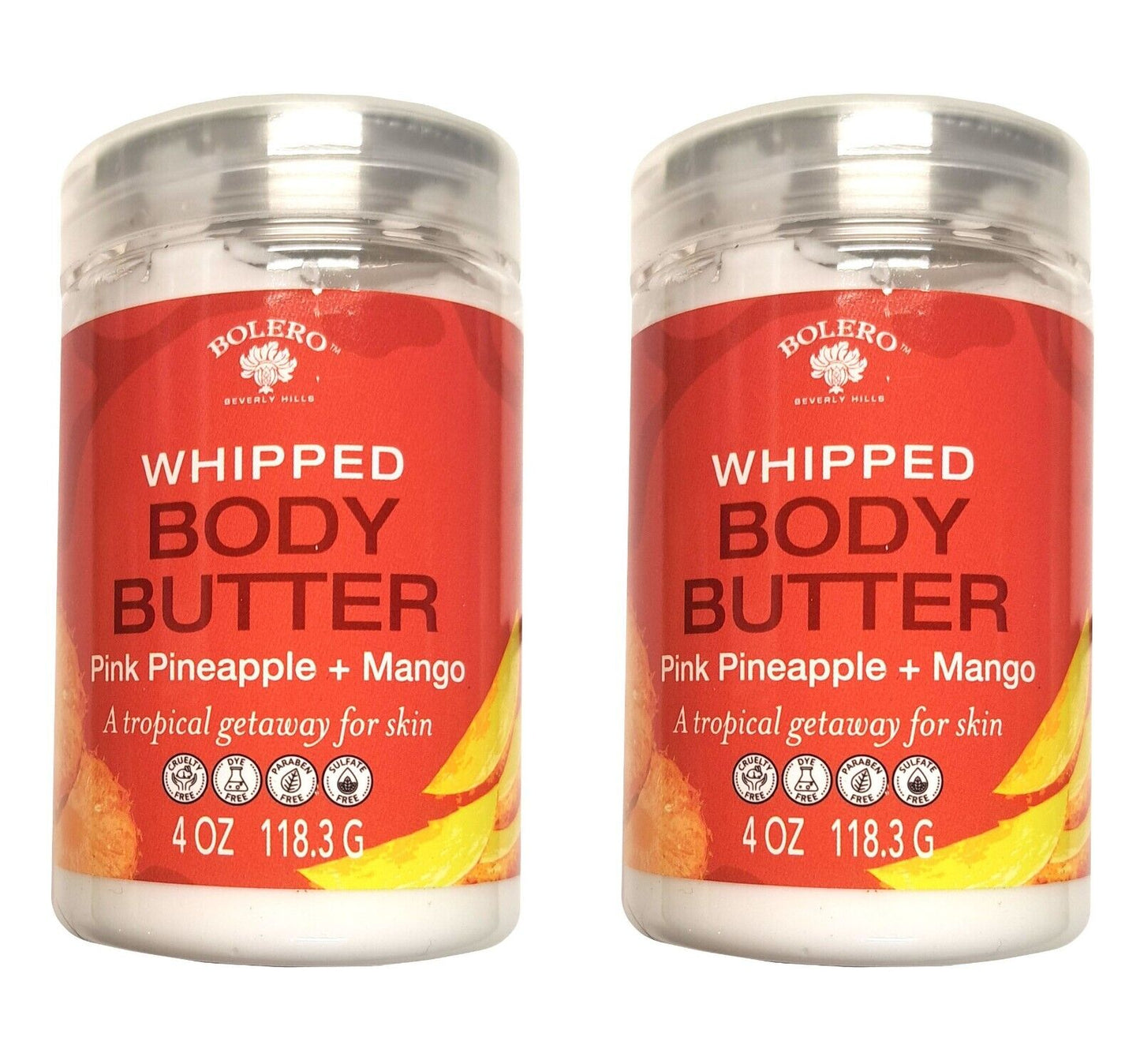 Whipped Body Butter - Pink Pineapple & Mango 4fl oz. 118.3ml (Set of 2 Pack)