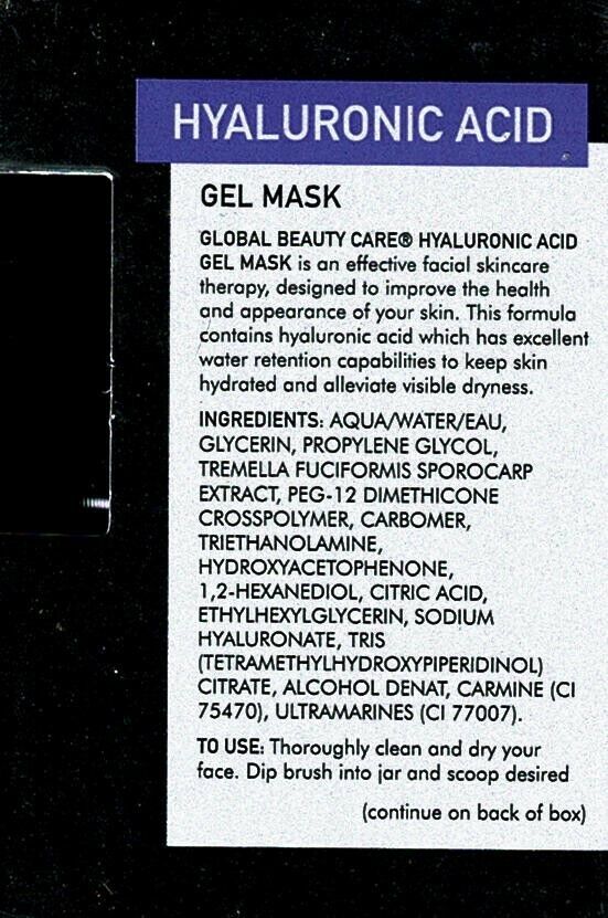 Global Beauty Care Hyaluronic Acid Gel Mask 1.7 (50ml) (Set of 2)
