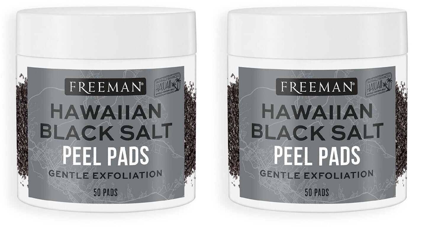 Freeman Gentle Exfoliating Hawaiian Black Salt Peel Pads - 50 Pads (Set of 2)