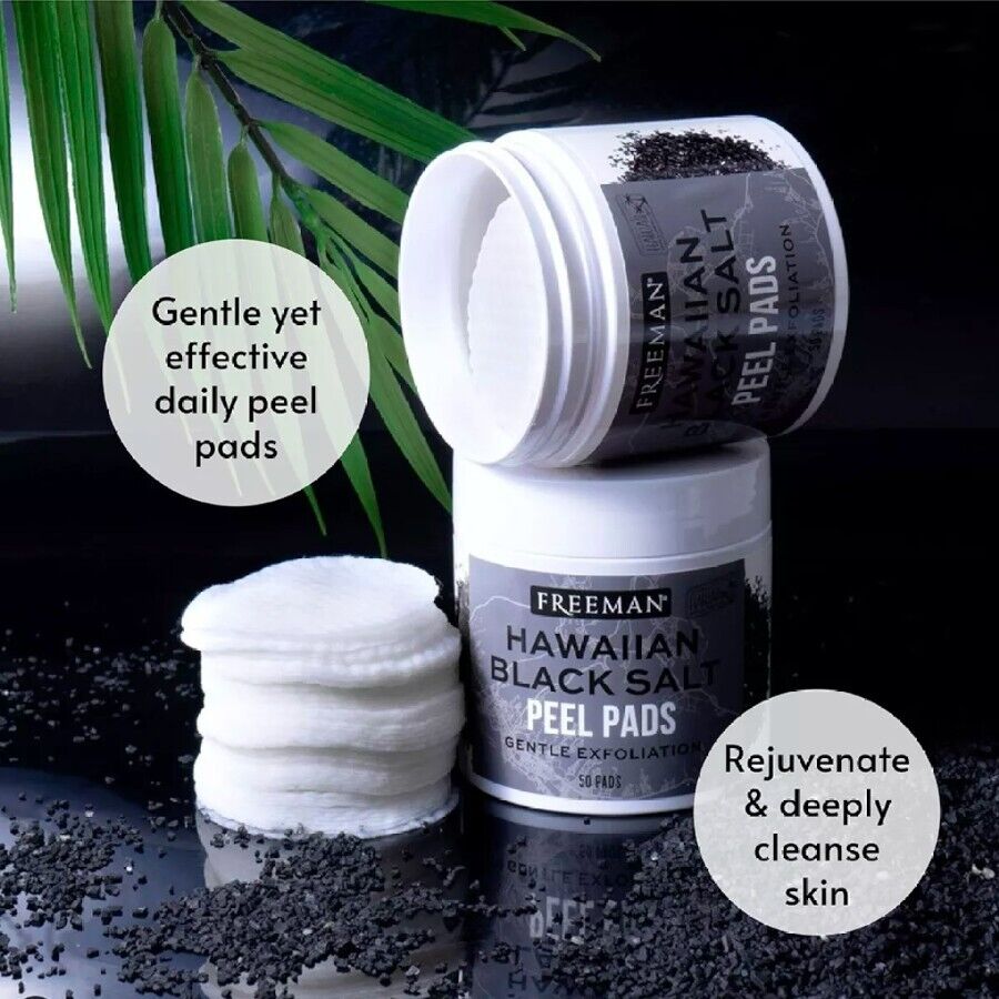 Freeman Gentle Exfoliating Hawaiian Black Salt Peel Pads - 50 Pads