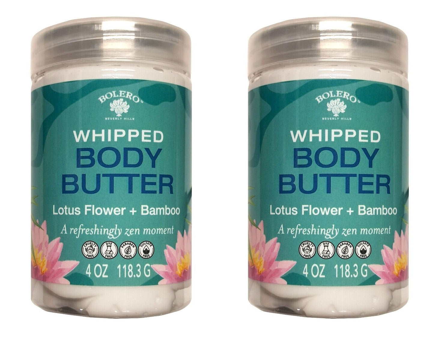 Whipped Body Butter - Lotus Flower & Bamboo 4fl oz. 118.3ml (Set of 2 Pack)