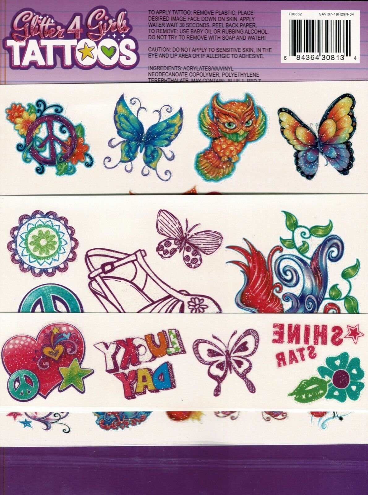 Savvi - L.O.L. Glitter 4 Girls Tattoos - 25 Tattoos