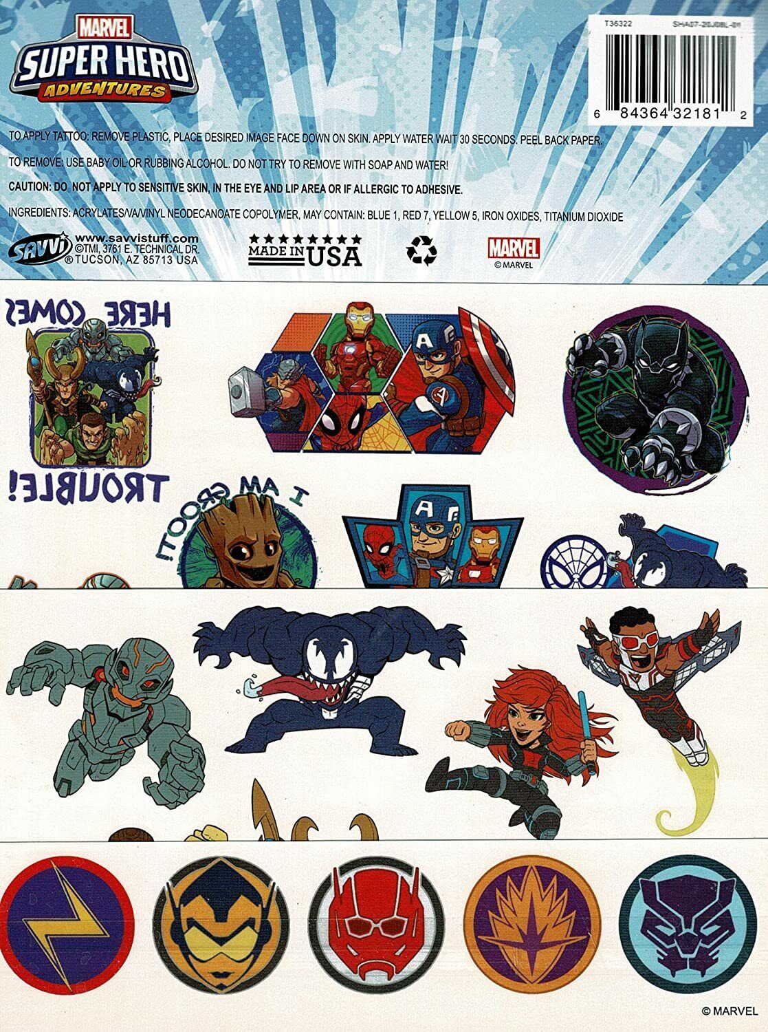Savvi - Classic Tattoos - 25 Tattoos Super Hero Adventures