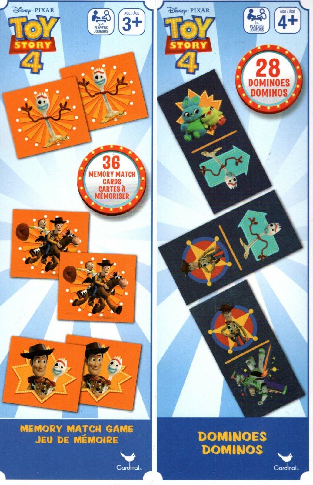Disney Toy Story 4 - Dominois Domino & Memory Match Game Puzzle 2 Item SET