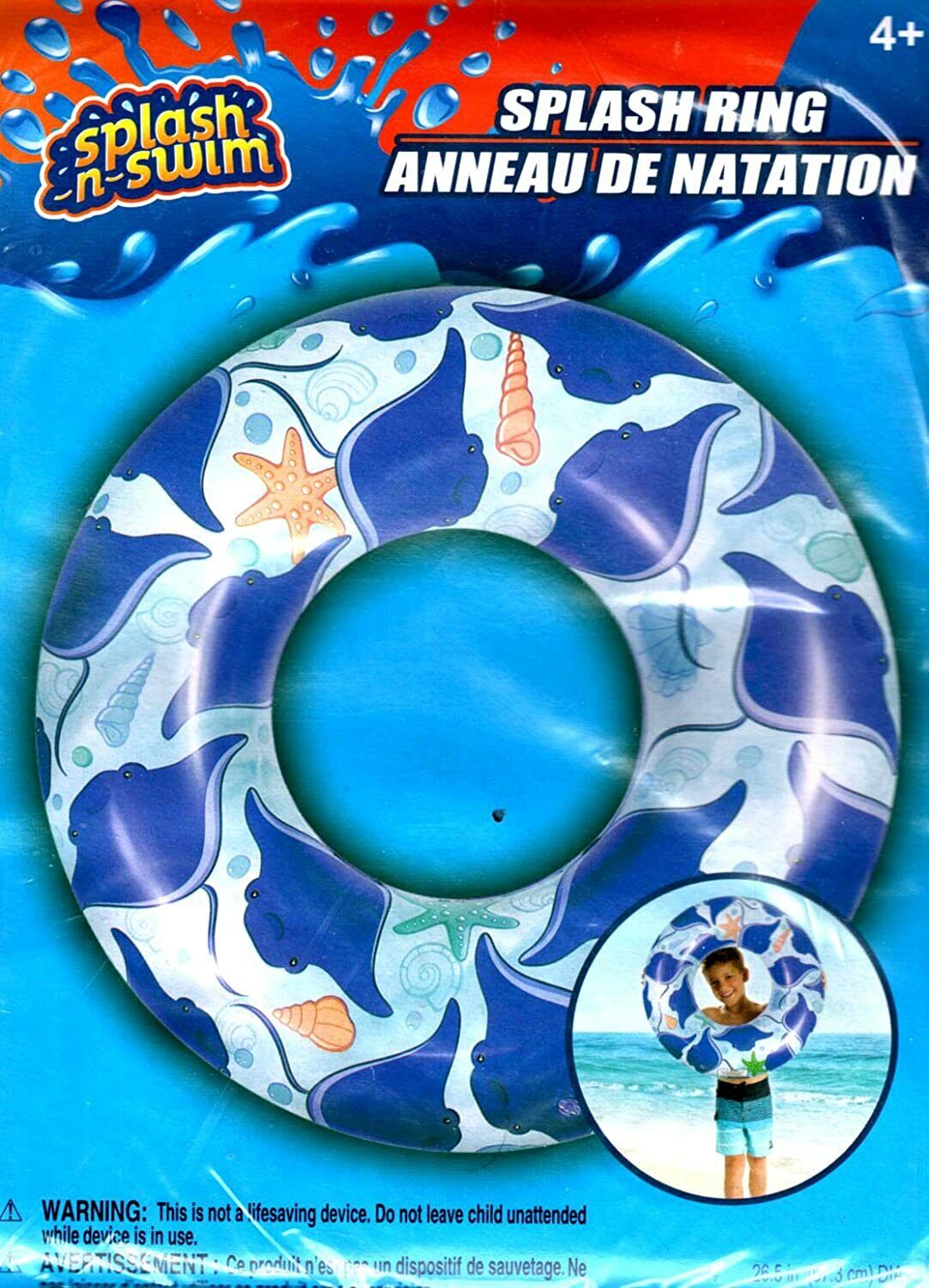 Splash-N-Swim - 26.5" Swimming Ring + Swim Goggles - Swim Time Fun! (2 Pack) -v6