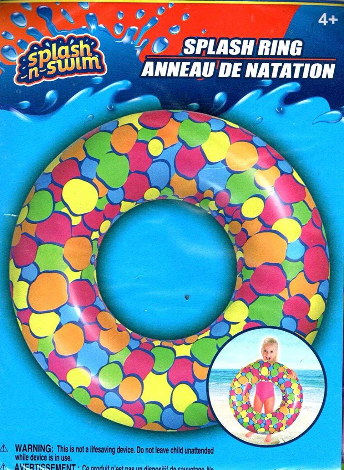 Splash-N-Swim - 26.5" Swimming Ring + Swim Goggles - Swim Time Fun! (2 Pack) -v5