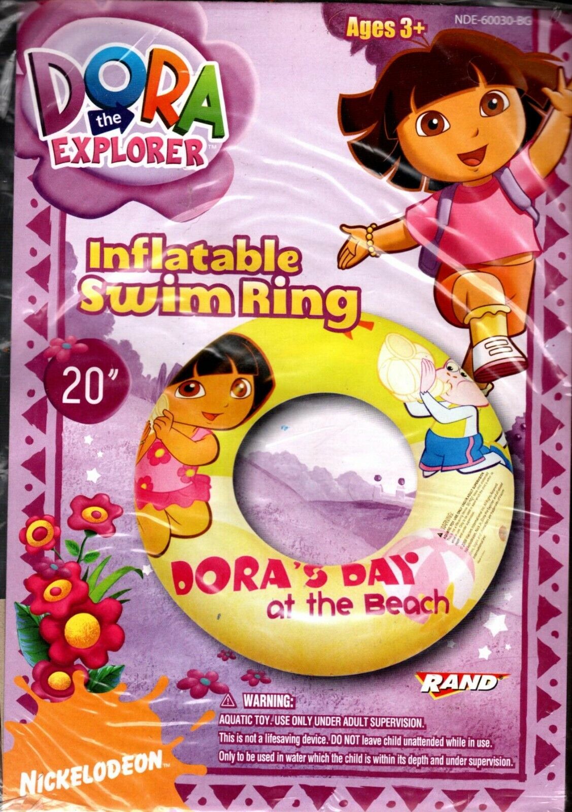 Nickelodeon Dora the Explorer - Dora`s Day the Beach - Inflatable Swim Ring 20``