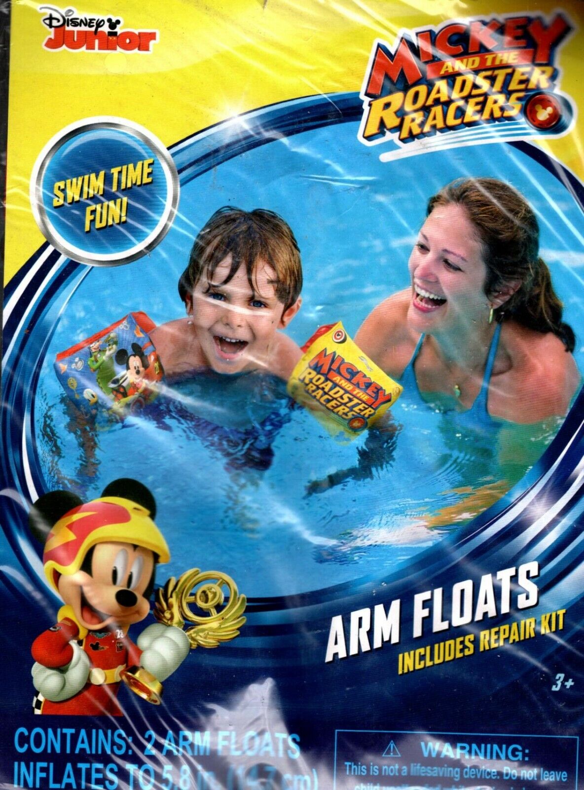 Disney Junior Mickey and the Roadster - 5.8" Arm Floats + Swim Goggles Set of 2
