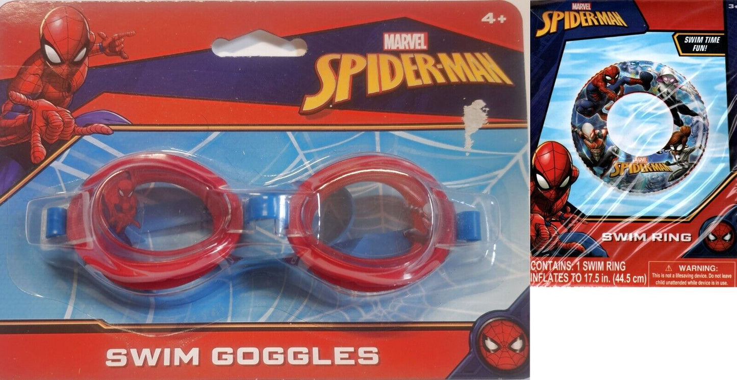 Spider-Man - Swim Ring 17.5`` & Swim Goggles (Set of 2 Pack)