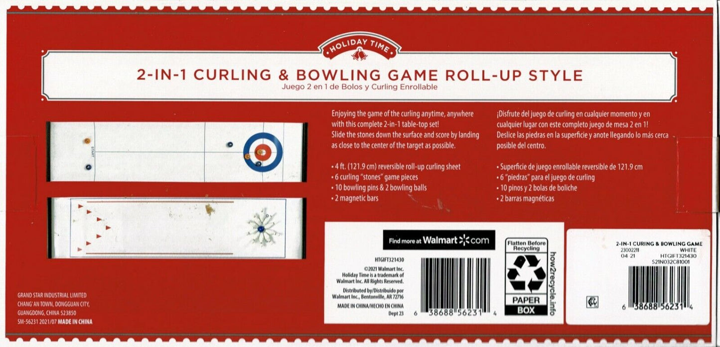 Holiday Time 2 - in - 1 Curling and Bowling Game Rollup Style