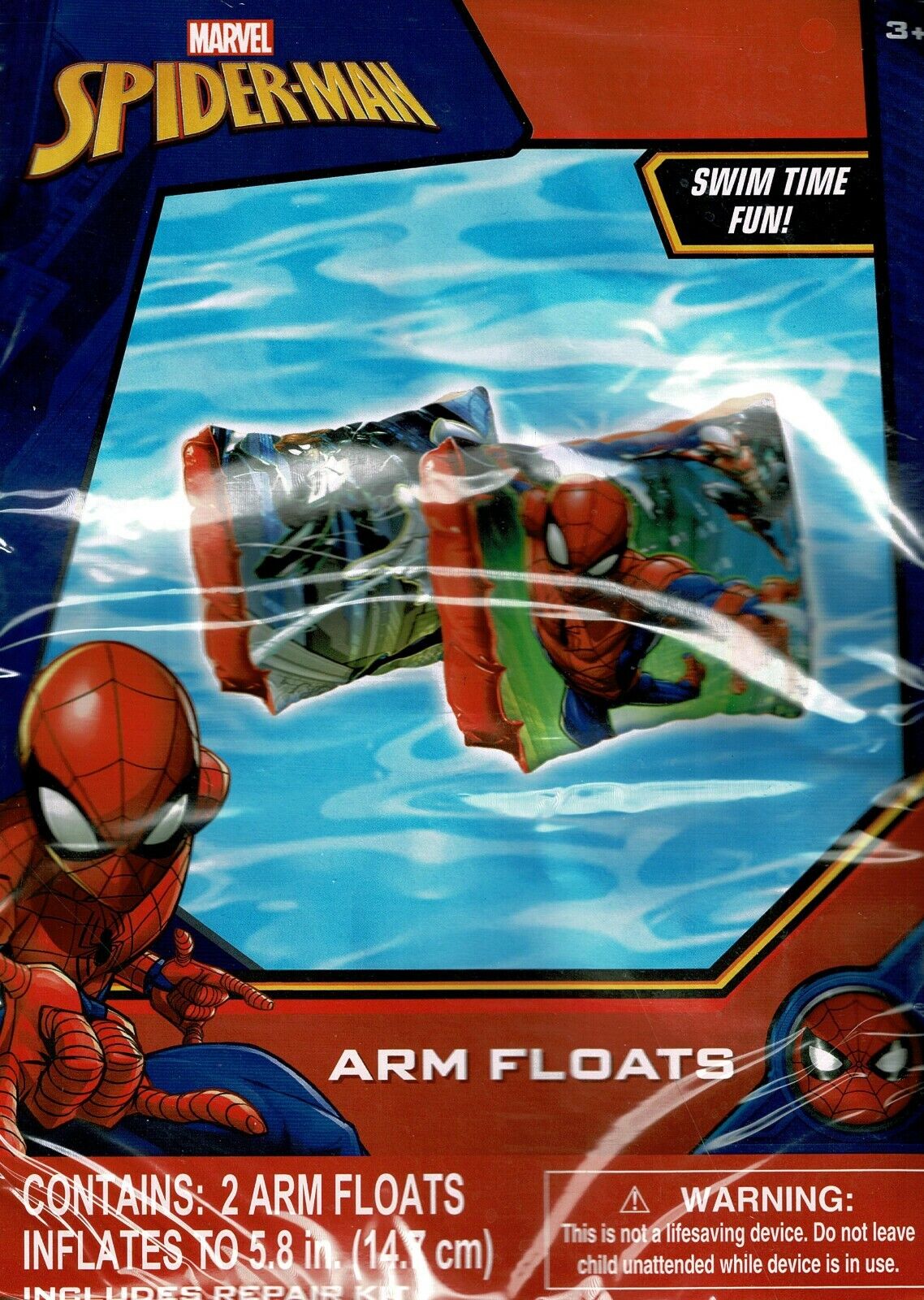 Marvel Spider-Man - 2 Arm Floats Swim Time Fun! inflates to 5.8 in (14.7 cm)