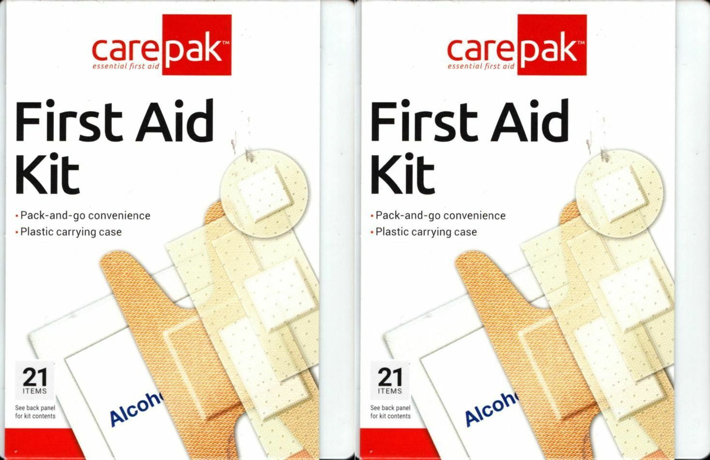 CarePak First Aid Kit Emergency Travel To Go 21 Pcs Portable Prep Pads Set