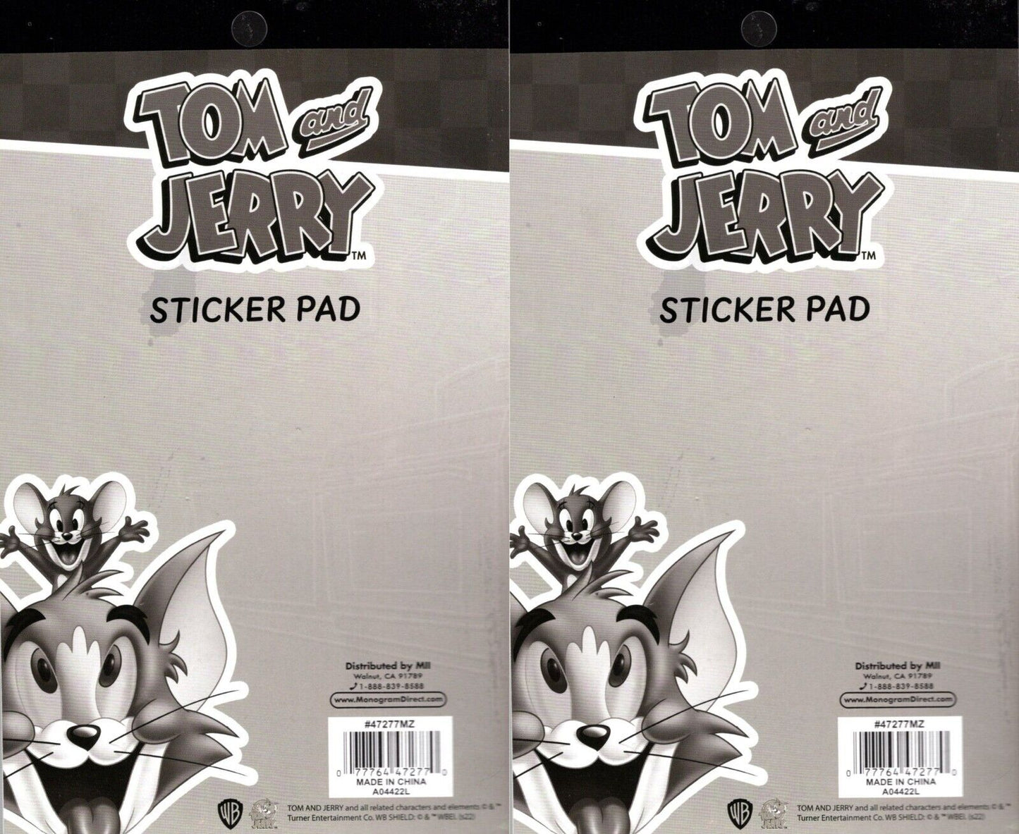 Tom & Jerry Sticker Pad, Over 200+ Stickers (Set of 2 Pack)