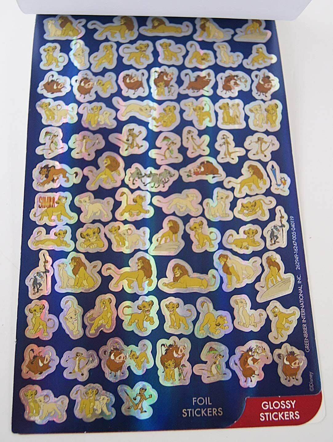 The Lion King Simba Sticker Pad - 6 x 9.5 Inches - Over 150 Stickers
