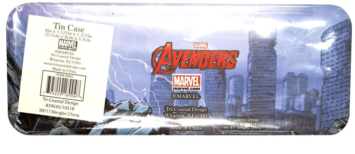 3 Pk, Marvel Avengers Assemble Tin Pencil Case - Style May Vary