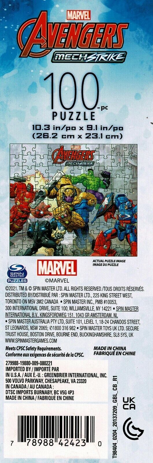 Marvel Avengers Mech Strike - 100 Piece Jigsaw Puzzle