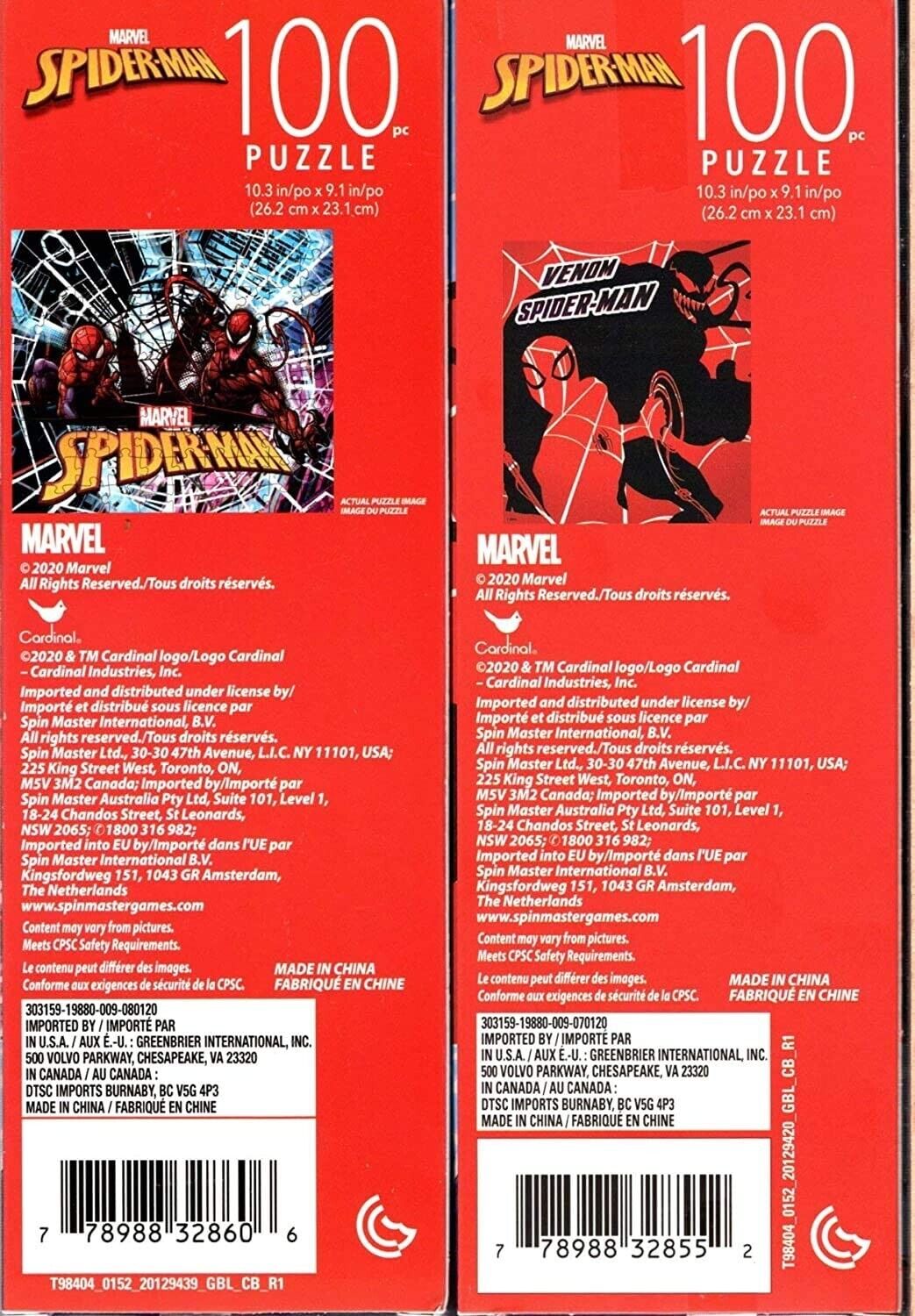 Marvel Spider - Man - 100 Piece Jigsaw Puzzle (Set of 2) - v6