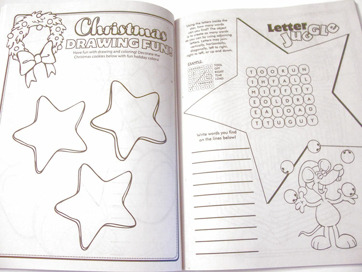 Happy Holidays 160 Page Giant Coloring and Activity Book ~ (Elf in Woodshop)