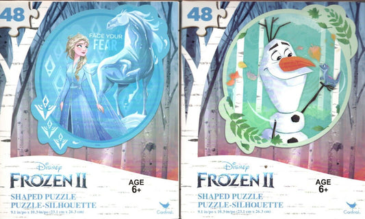 Disney Frozen II - 48 Shaped Puzzle - (Set of 2)