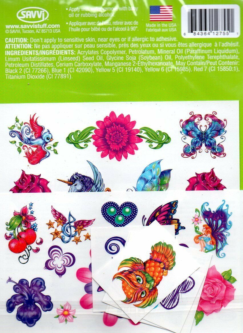 Fantasy Garden 35 Temporary Tattoos By Savvi