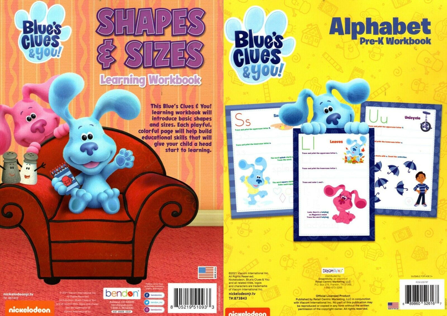 Workbooks - Nickelodeon - Blue`s Clues&you! - Alphabet and Shapes & Sizes