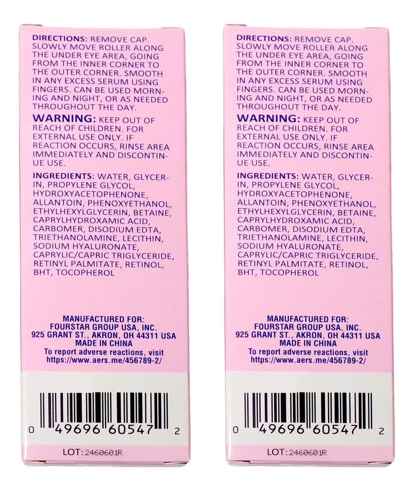 b pure Retinol Serum Under Eye Roller "Revitalize" 0.5 oz. (Set of 2)