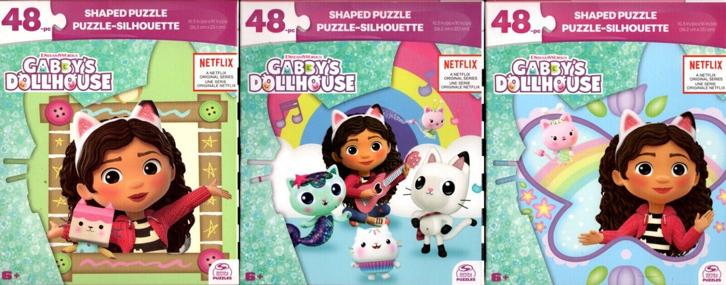 Cabby`s Dollhous - 48 Shaped Puzzle Silhouette (Set of 3)